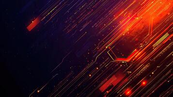 Futuristic Tech Circuit Board with Glowing Lines, Abstract Data Streams, Artificial Intelligence, Neural Network photo