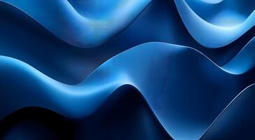 Abstract blue waves flow seamlessly creating a textured, modern, and captivating depth and dimension photo