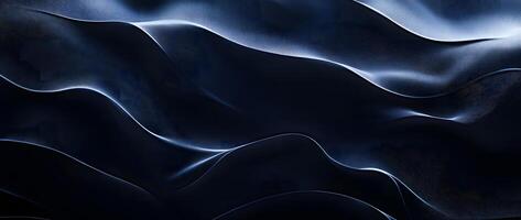 Abstract dark wave undulation shows curving geometric lines and smooth transitions with light photo