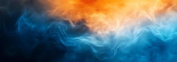 Abstract ethereal wave patterns blend cool blues and warm oranges in a vibrant display photo