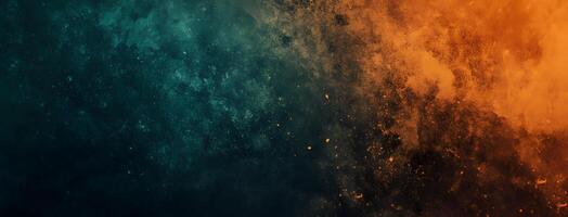 Abstract gradient backdrop blends vibrant teal hues with striking orange tones in the background photo