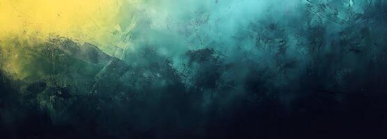 Abstract grunge background shows a blend of yellow and teal hues darkening towards the bottom photo