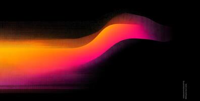 Abstract luminous wave flows with halftone texture against dark background making a vivid effect photo