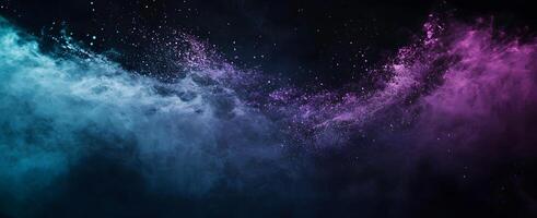Abstract nebula swirls with shimmering particles against a deep, enigmatic cosmic background photo