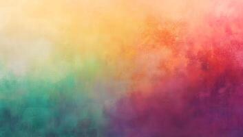 Abstract painting displaying a dynamic color gradient with rich, vibrant texture visible throughout the canvas photo
