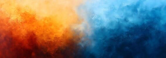 Abstract shows textured surface with blending colors of orange and blue seamlessly transitioning photo
