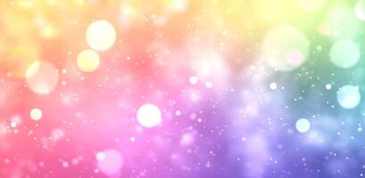 Bokeh lights softly glow in a magical rainbow of colors, creating a dreamlike atmosphere photo