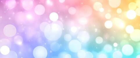 Glowing bokeh lights create a vibrant pastel background with softly diffused circle shapes photo