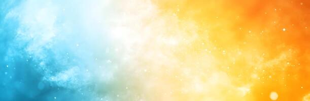 Gradient colors subtly blend, transitioning between cool blues and warm oranges with hazy, bright bokeh photo
