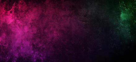 Grunge texture background features a captivating gradient from bright pink to deep green, creating contrast photo