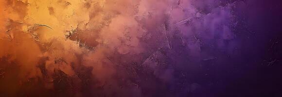 Grungy textured backdrop displays a blend of gradient colors transitioning from orange to purple in an artistic presentation photo