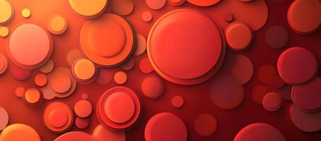 Orange gradient circles varying in size create a visually dynamic and threedimensional abstract background photo