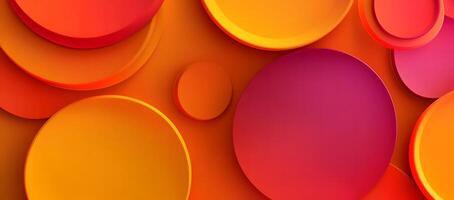 Overlapping vibrant circular shapes in various orange and pink hues create a modern background photo