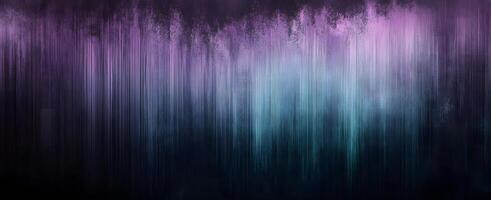 Purple and teal colored streaks vertically cascade down into the darkened canvas space photo