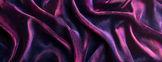 Purple silk cloth creates a captivating abstract surface pattern with soft folds and texture photo