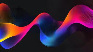 Ribbonlike colorful lines flow and undulate against a dark backdrop creating a melody photo