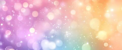 Soft colorful background glows with bokeh lights and sparkling stars in a visually pleasing pattern photo