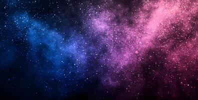 Sparkling galaxy showcases vibrant hues, merging blue and pink nebulous clouds into deep space photo