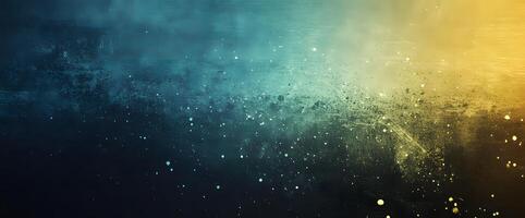 Splattered yellow and blue shades create a cosmic textured abstract full background photo