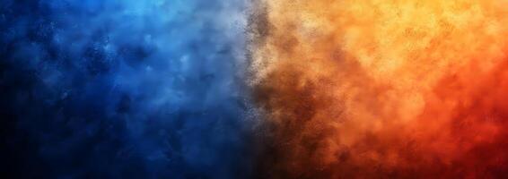 Textured abstract background displays a dynamic transition from cool blues to warm oranges and reds photo