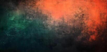 Textured backdrop features a vibrant ombre effect transitioning from teal to orange creating depth photo
