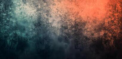 Textured gradient shows an interplay of blue hues that fade into fiery shades photo