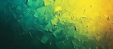 Textured squares transition from deep teal to a bright yellow in a dynamic gradient scene photo