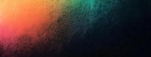 The rough surface gradually transitions from bright orange to a dark teal photo