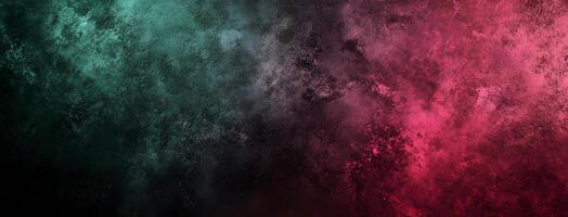 The rough texture abstract shows a gradient from teal to pink with black undertones photo