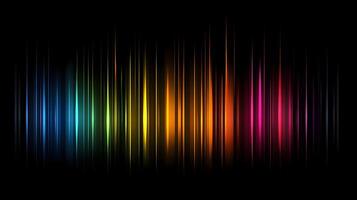 Vibrant beams of spectral light shine vertically against a dark background, creating stunning visuals photo