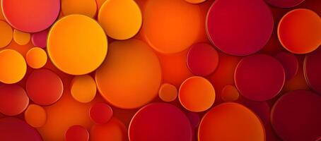 Vibrant red and orange circles elegantly overlap, creating a visually dynamic and abstract arrangement photo