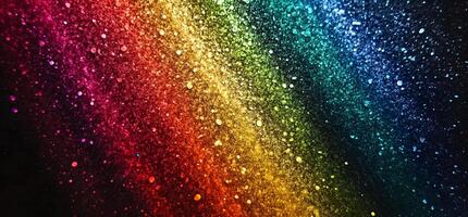 Vibrant, textured rainbow spectrum gracefully blends across a speckled dark surface, creating a mesmerizing effect photo