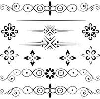 Elegant Swirl and Snowflake Decorative Elements vector