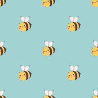Seamless pattern with cute bees. Print design for textiles, wallpaper, wrapping paper vector