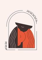 Cute horse couple. Print design with animal for greeting cards, posters, banners. Year of the Horse. vector