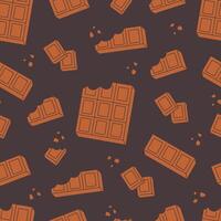 Seamless pattern with sweets chocolate bars. World Chocolate day. Design print for banner, wallpaper, textile, wrapping paper, background, cards vector
