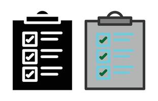 Checklist icon set black and gray variations for digital use vector