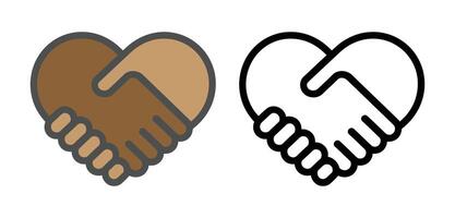Heart shaped handshake graphic design element vector
