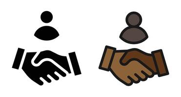 Handshake icon set black and brown variations for diversity vector