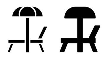 Two stylized chair icons isolated on a white background vector
