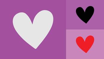 Three hearts on different colored backgrounds vector