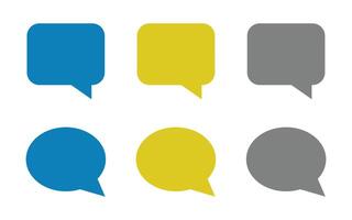 Various colored speech bubbles in round and square shapes isolated on a white background vector