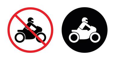 Motorcycle prohibition sign and allowed sign on a white background vector