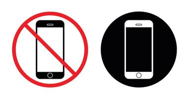 No Mobile Phone Sign. Two Variations for Different Uses vector