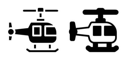Two helicopter icons isolated on a white background vector