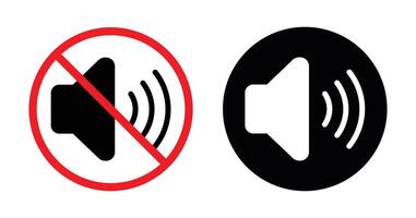 Sound on and sound off icons isolated on a white background vector