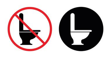 No Toilet Allowed and Toilet Available Icons vector
