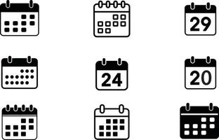 Set of Anticipation building with assorted date icons evoking feelings of planning deadlines in a crisp vector