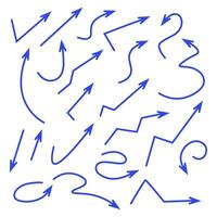 Set of blue arrows on isolated background vector