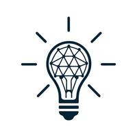 One Line Bulb Illustration, AI and Idea Symbol vector